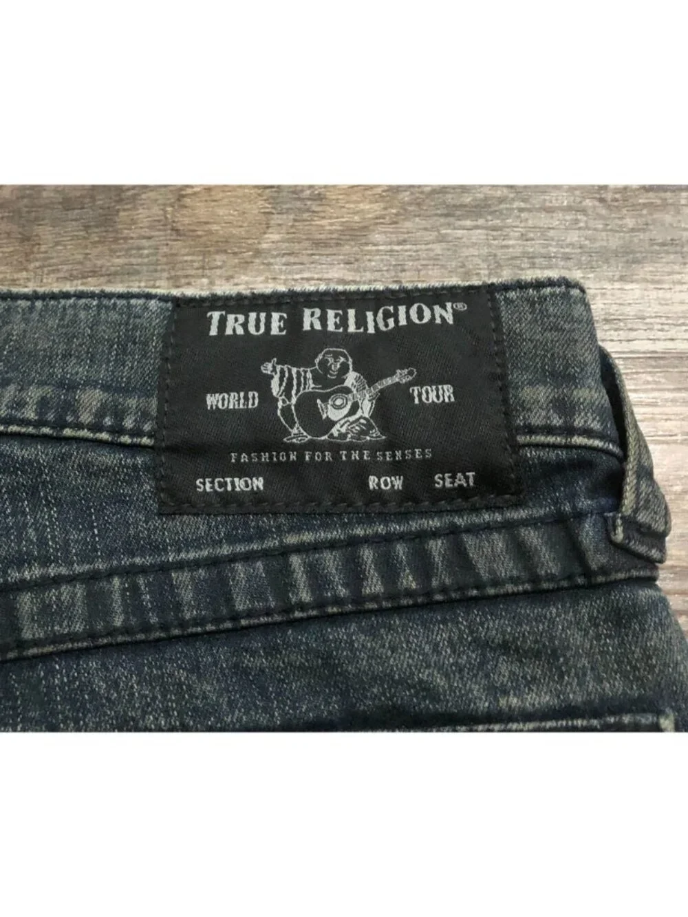 True Religion Mens 30x34 Ricky Relaxed Straight Fit Dark Wash Jeans New w $140 T